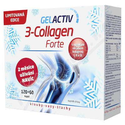 GelActiv 3-Collagen Forte cps.120+60 Dárkové 2021