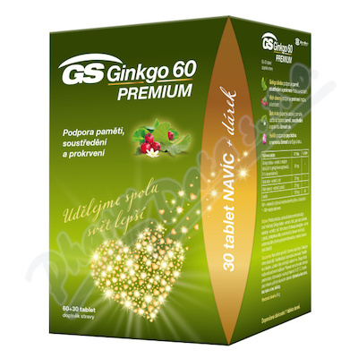 GS Ginkgo 60 Premium tbl.60+30 dárek 2021 ČR/SK