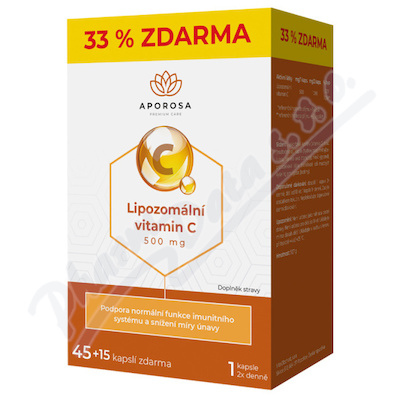 APOROSA Lipozomální vitamin C 500mg cps.45+15