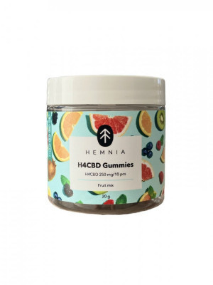 Hemnia, H4CBD Gummies Fruit Mix, 250 mg H4CBD, 10 ks x 25 mg, 20 g