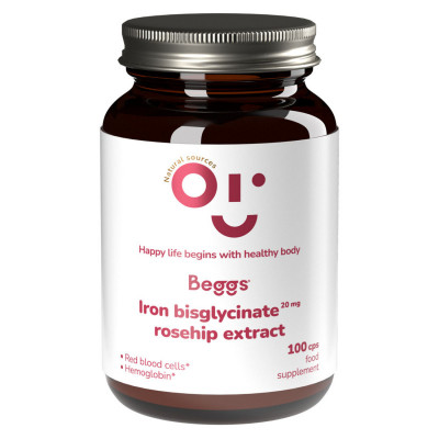 Beggs Iron bisglyc.20mg rosehip extract cps.100