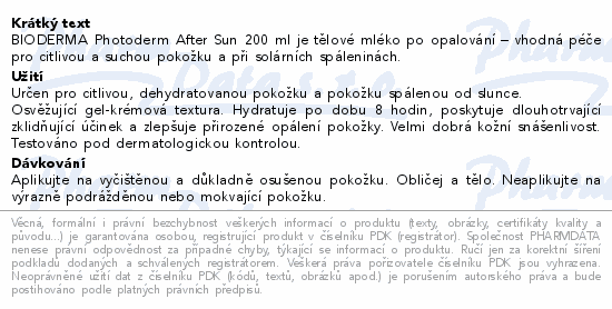 BIODERMA Photoderm After sun gel-krém 200ml